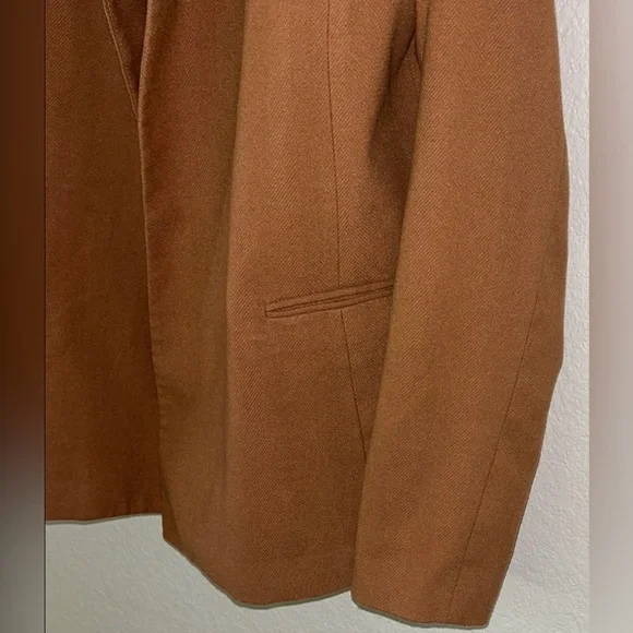 Liz Claiborne Textured Camel Career Open Front Lined Blazer Women's Size M - Picture 5 of 12